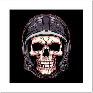 Skull with Helmet Posters and Art